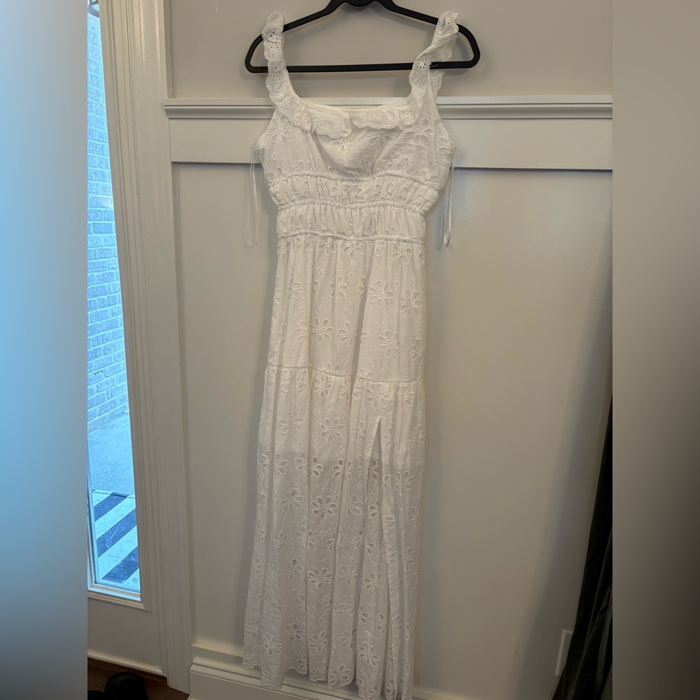White Eyelet Maxi Dress